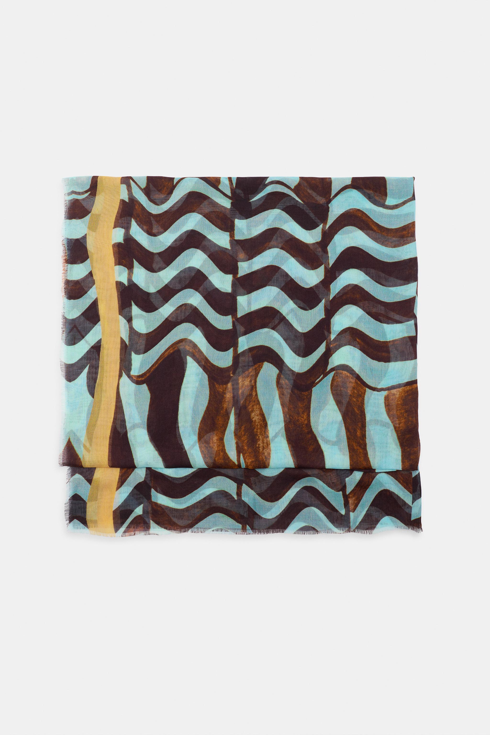 FOULARD IMPRIMÉ ONDES MODAL SOIE